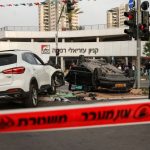 The car of Israel&#39;s National Security Minister Itamar Ben-Gvir is seen upturned after an accident near the area where a suspected stabbing incident took place, after he visited the scene, in Ramle, Israel April 26, 2024 REUTERS/Shannon Stapleton 